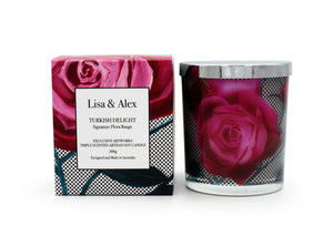Lisa & Alex Hand Poured Pure Natural Soy Candle TURKISH DELIGHT 300g
