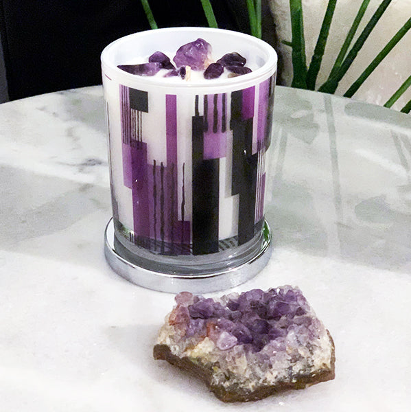 Pure Natural Soy Candle Crystal Power Amethyst 