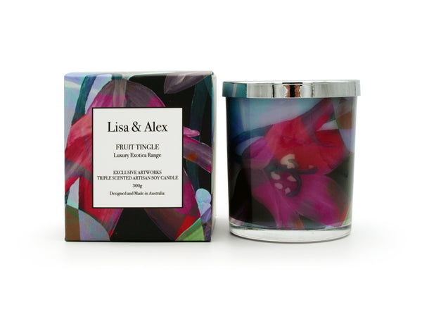 Lisa & Alex Hand Poured Pure Natural Soy Candle FRUIT TINGLE 300g