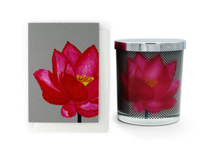 Lisa & Alex Hand Poured Pure Soy Candle & Designer Greeting Card Pack LOTUS FLOWER