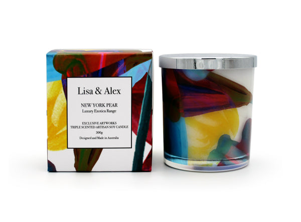 Lisa & Alex Hand Poured Pure Natural Soy Candle NEW YORK PEAR 300g